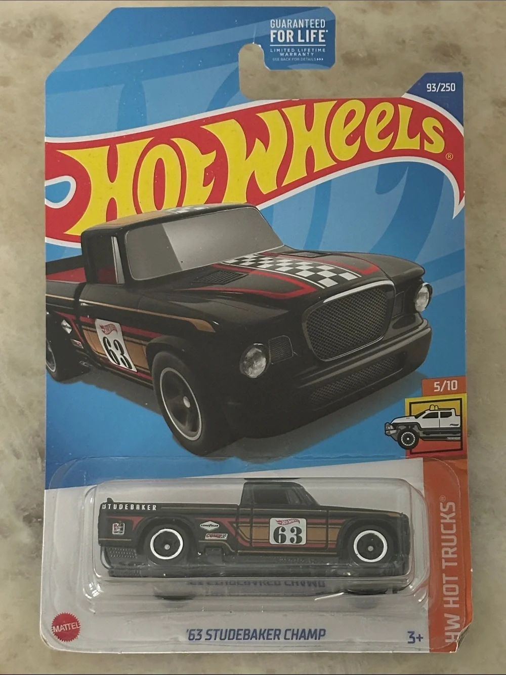 Hot Wheels '63 Studebaker Champ Die-Cast Toy Truck - Black